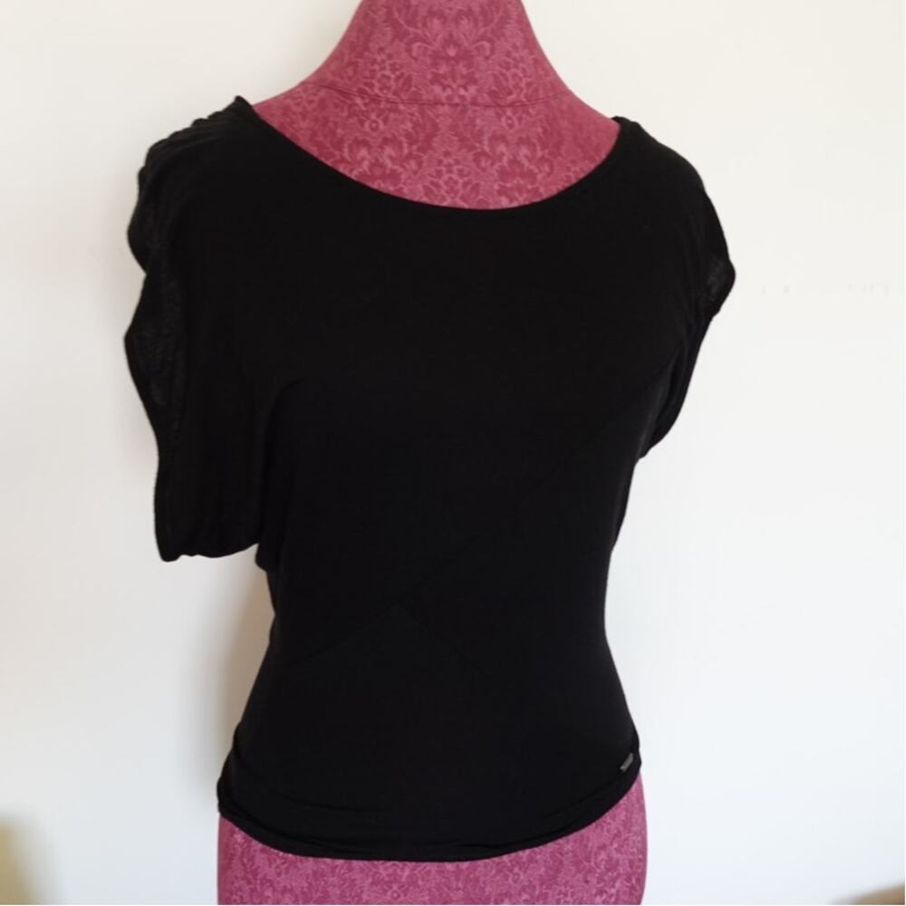 GUESS Black Stretchy top with corset lace down the back